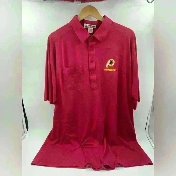 VINTAGE Antiqua XXL Washington Redskins Logo Polo Shirt Burgundy Red Logo - Picture 9 of 9